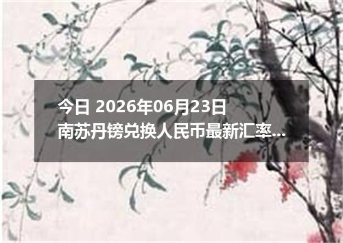 今日 2026年06月23日 南苏丹镑兑换人民币最新汇率行情